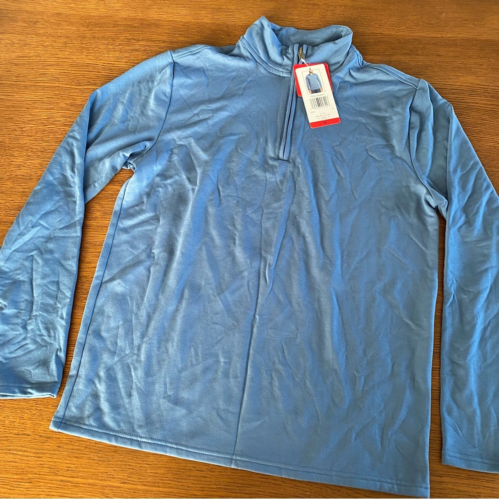 “Original Weatherproof Vintage” Quarter Zip Blue Sweater Jacket